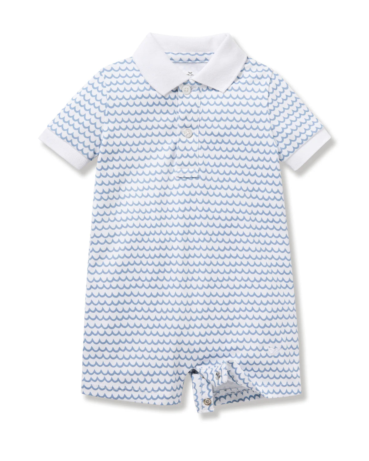 Baby Boy Pima Play Romper in La Mer