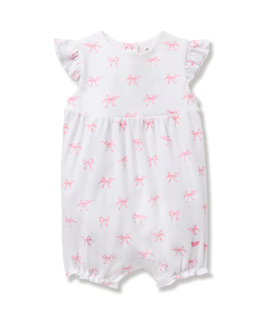 Baby Girl Pima Play Romper in Blushing Bows