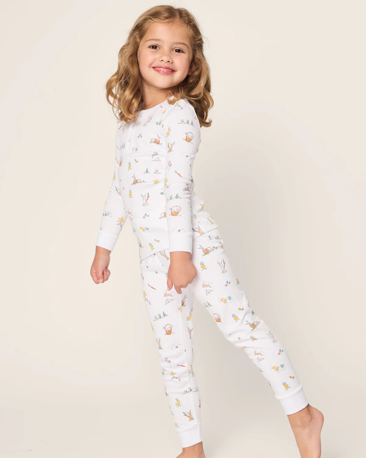 Kid's Pima Snug Fit Pajama Set in Easter Frolic