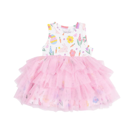 TWIRLY TANK TUTU DRESS - EASTER BUNNIES PINK