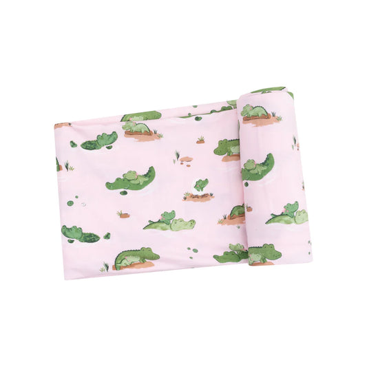 Swaddle Blanket, Alligator Pink