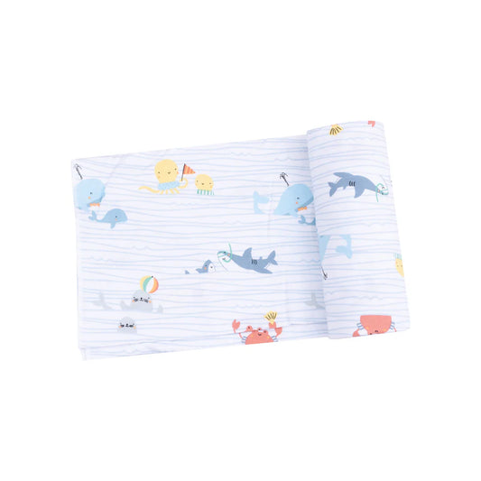 Swaddle Blanket, Sea Stripes