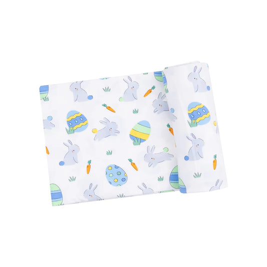 Swaddle Blanket, Easter Bunnies Blue