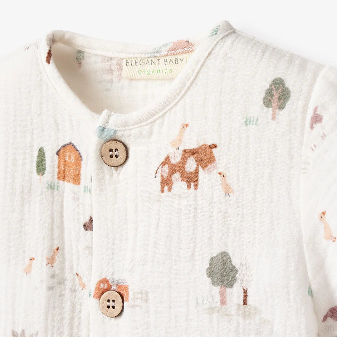 On the Farm Organic Muslin Tee + Short Set