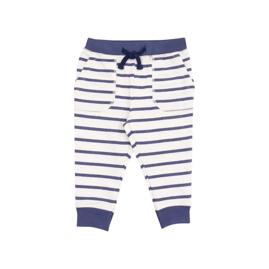 FRENCH TERRY RAGLAN SWEATSHIRT AND JOGGER SET - NAVY STRIPE