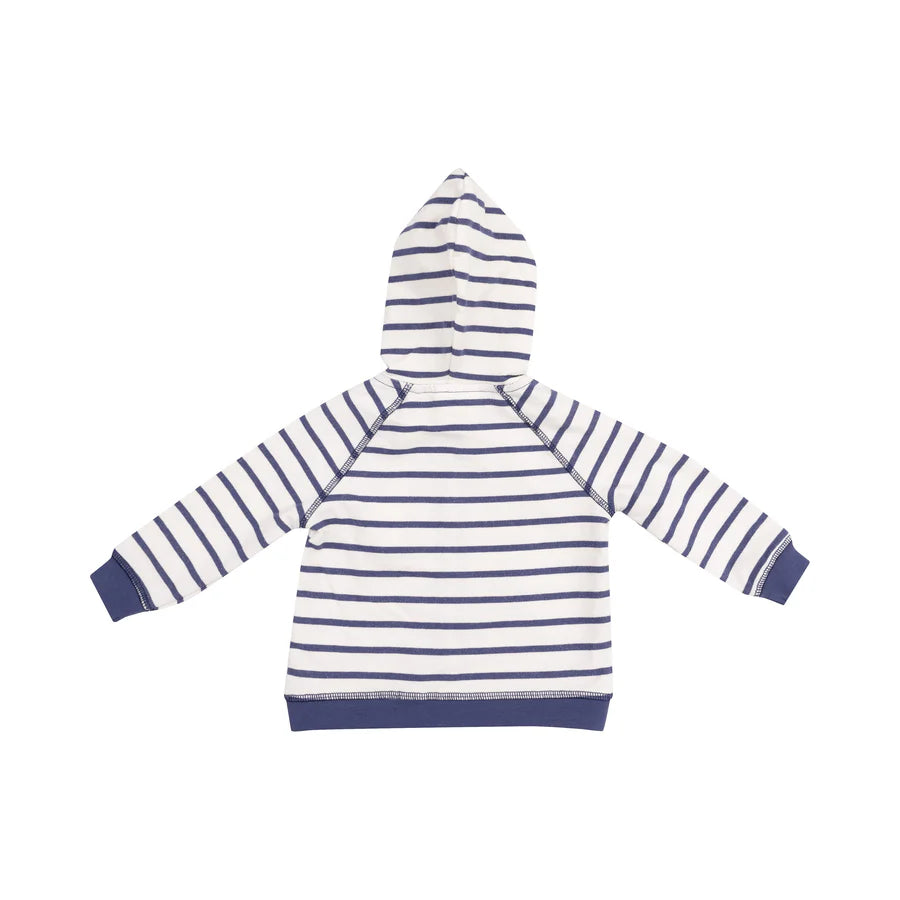 FRENCH TERRY HOODIE AND JOGGER - NAVY STRIPE