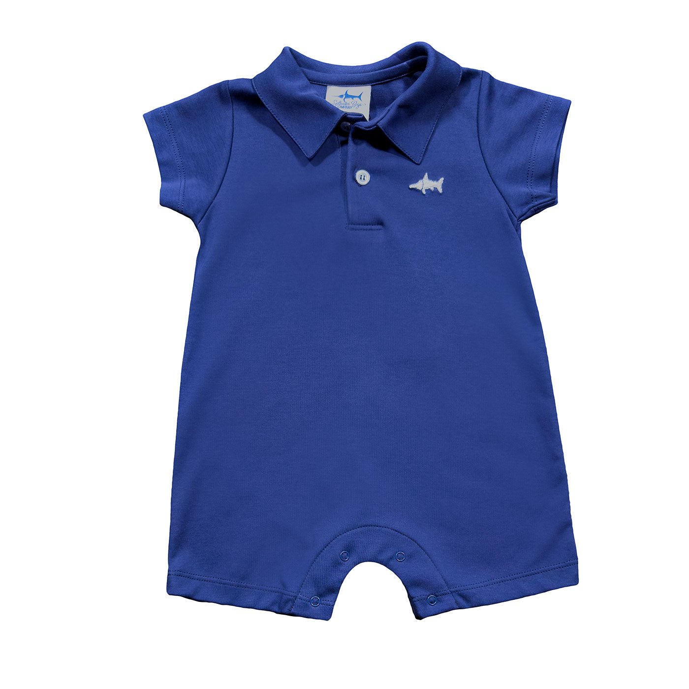 Pima Polo Romper, Navy