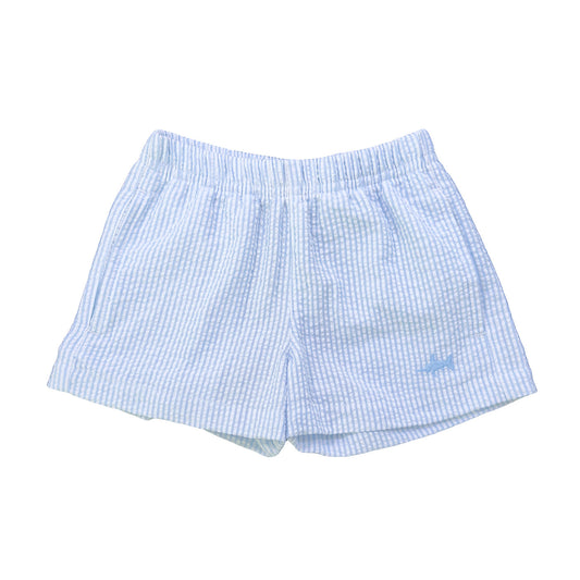 Naples Seersucker Short, Light Blue Stripe