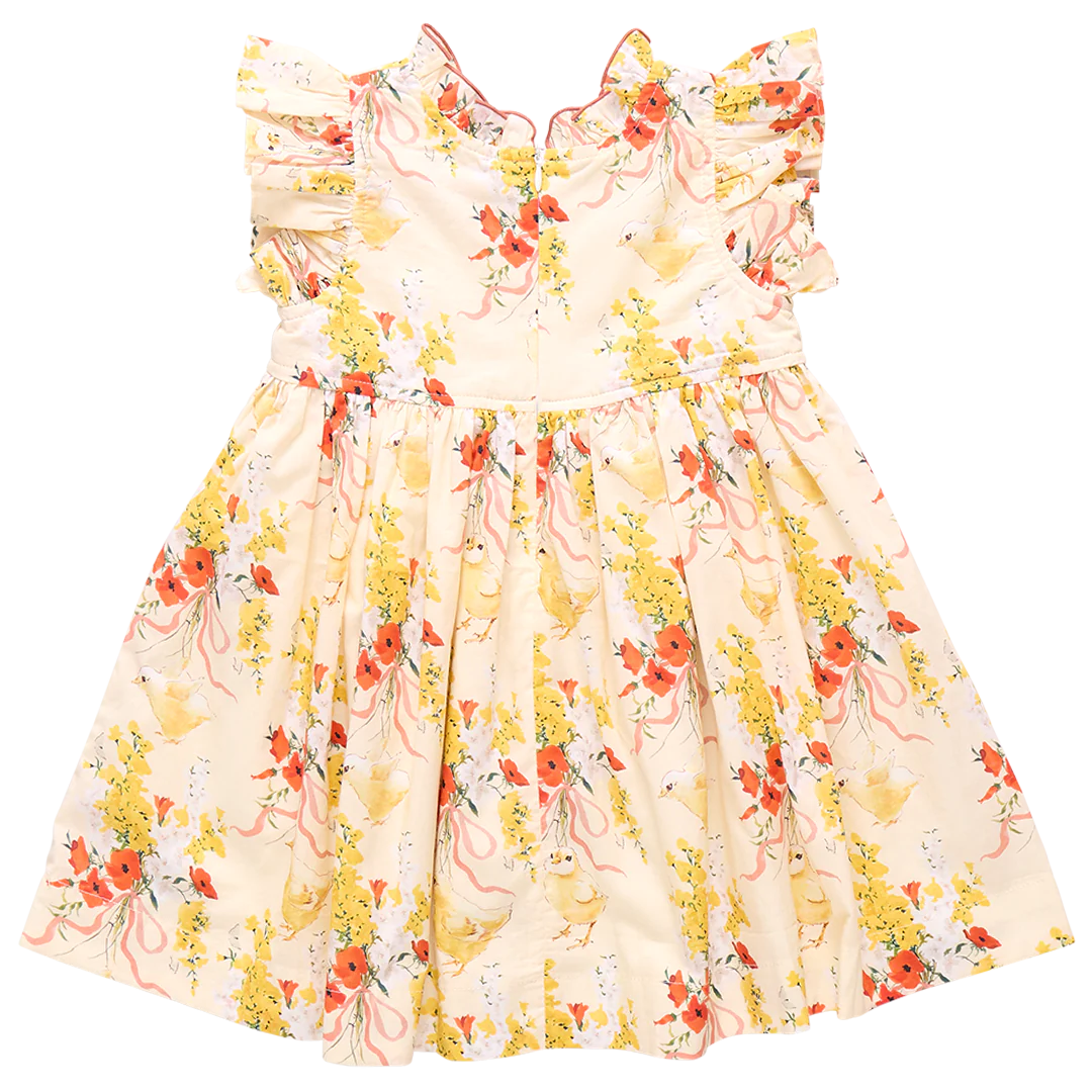 Girls Jennifer Dress - Yellow Chicks