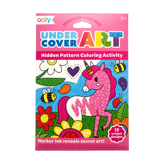 Undercover Art Hidden Pattern Coloring Activity Art Cards - Unicorn Friends