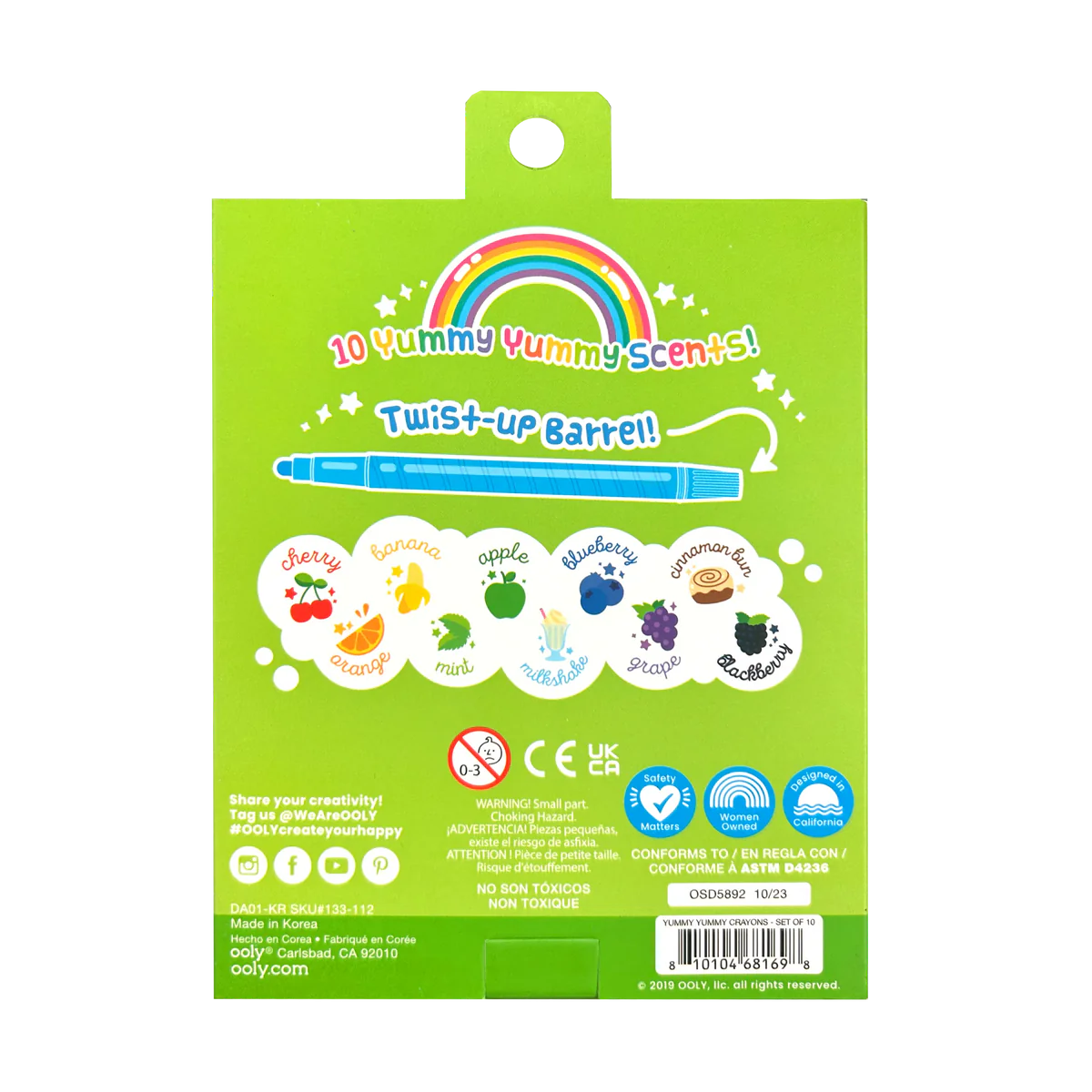 Yummy Yummy Scented Twist-Up Crayons - Set of 10