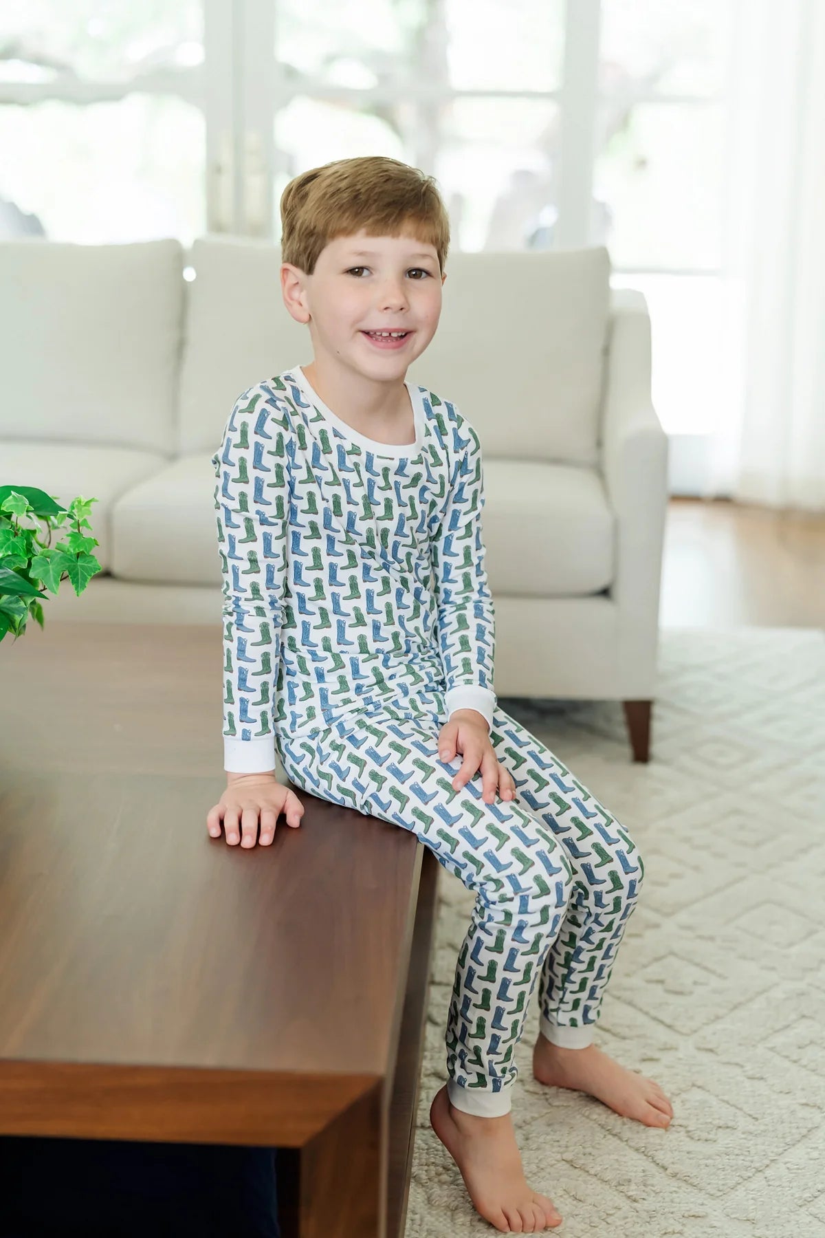 GRAYSON BOYS' PAJAMA PANT SET - COWBOY BOOTS