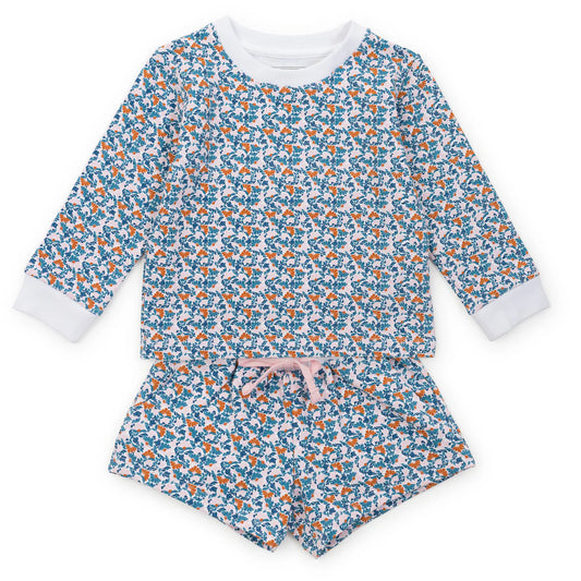 STELLA GIRLS' SWEATSHIRT SHORT SET - AUTUMN BLOOMS