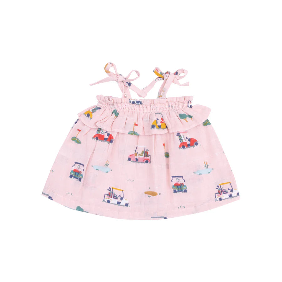 RUFFLE TOP & BLOOMER - GOLF CART CUTIES PINK