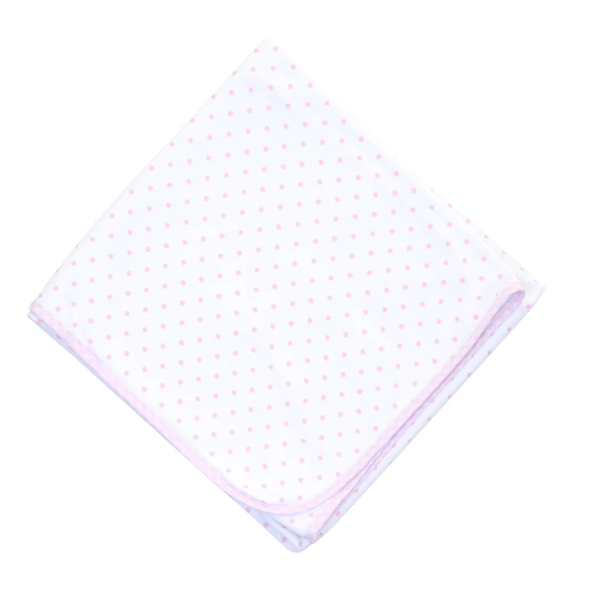 Pink Gingham Dots Receiving Blanket