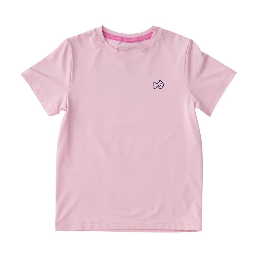 GIRLS PRO PERFORMANCE SHORT SLEEVE FISHING T-SHIRT IN PINK LADY BEACH BIKE PATH