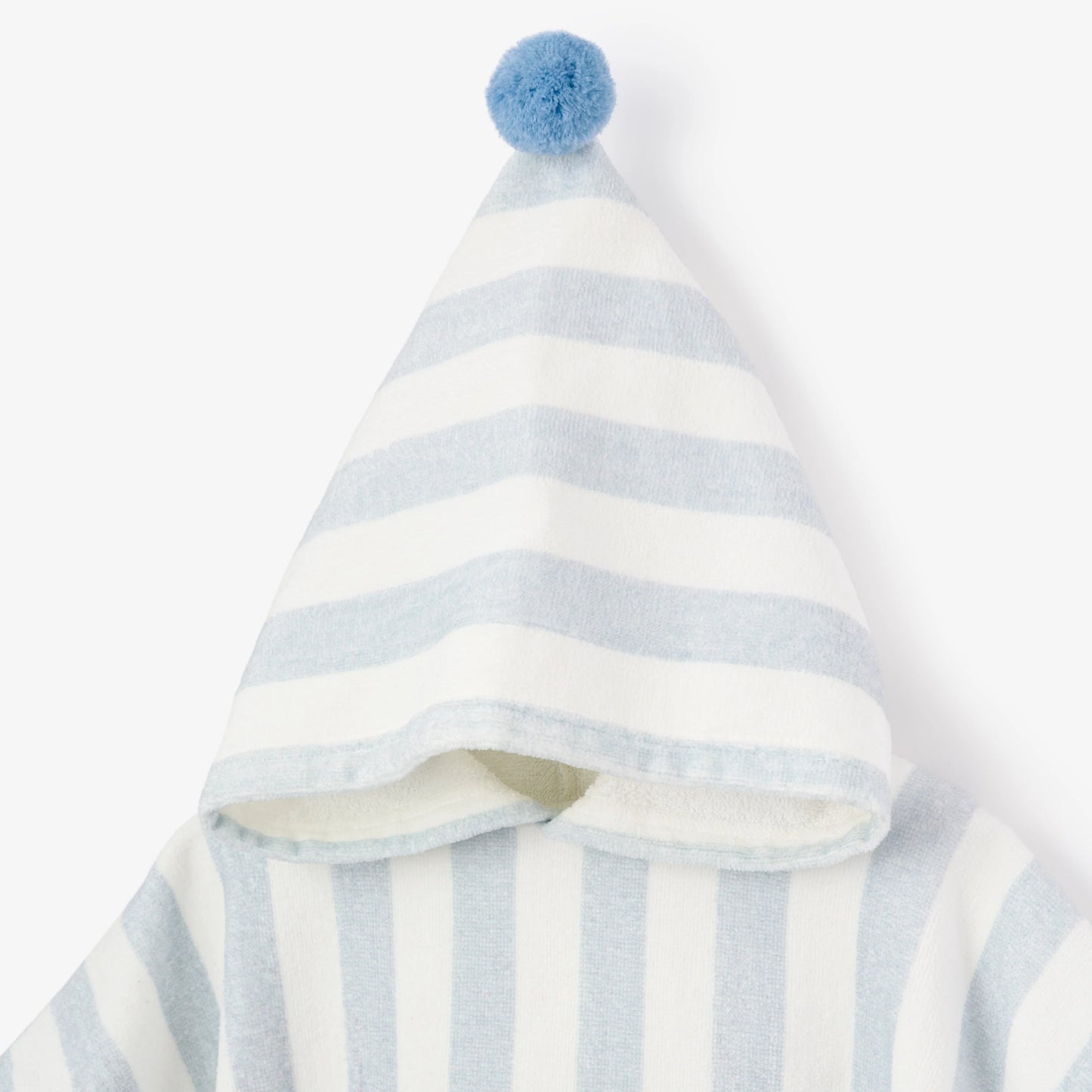 Blue Stripe Hooded Terry Poncho