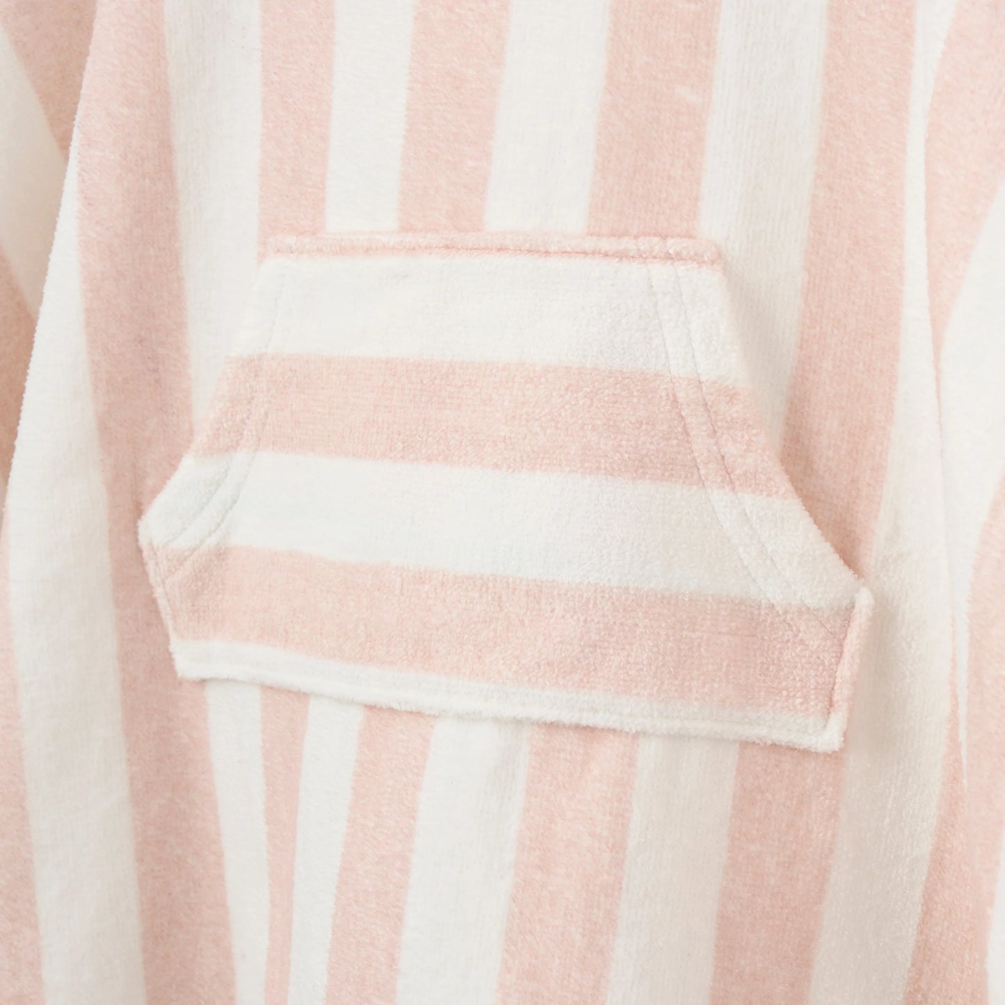 Pink Stripe Hooded Terry Poncho