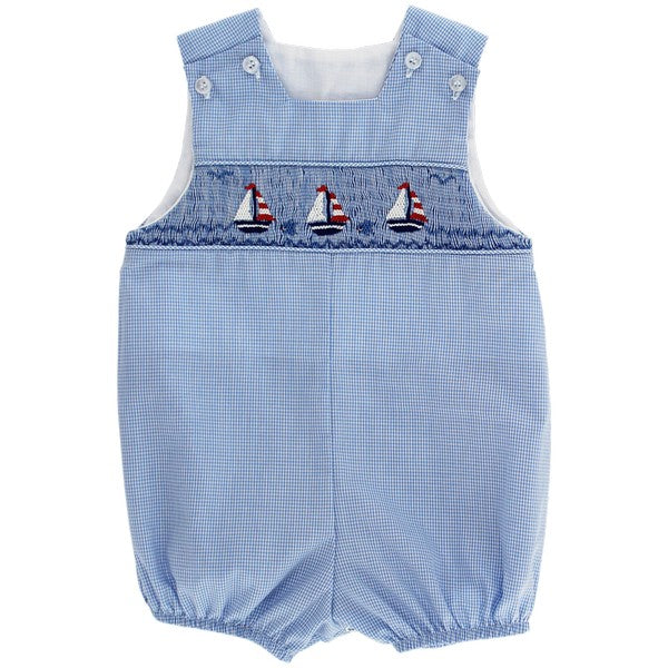 Smocked Sailboats Infant Bubble