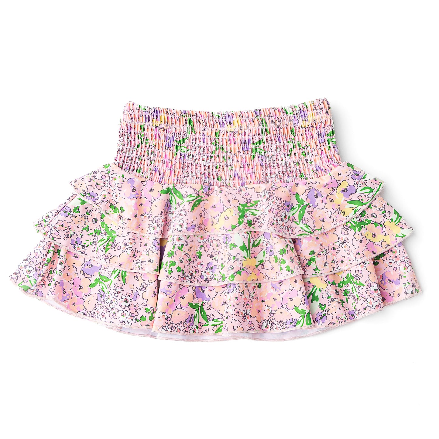 Petal Pink Girls Smocked Ruffle Active Skirt