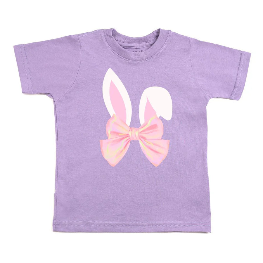 Bunny Bow Easter Short Sleeve T-Shirt - Lavender