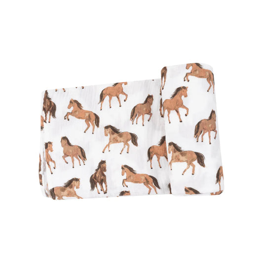 Swaddle Blanket, Horses