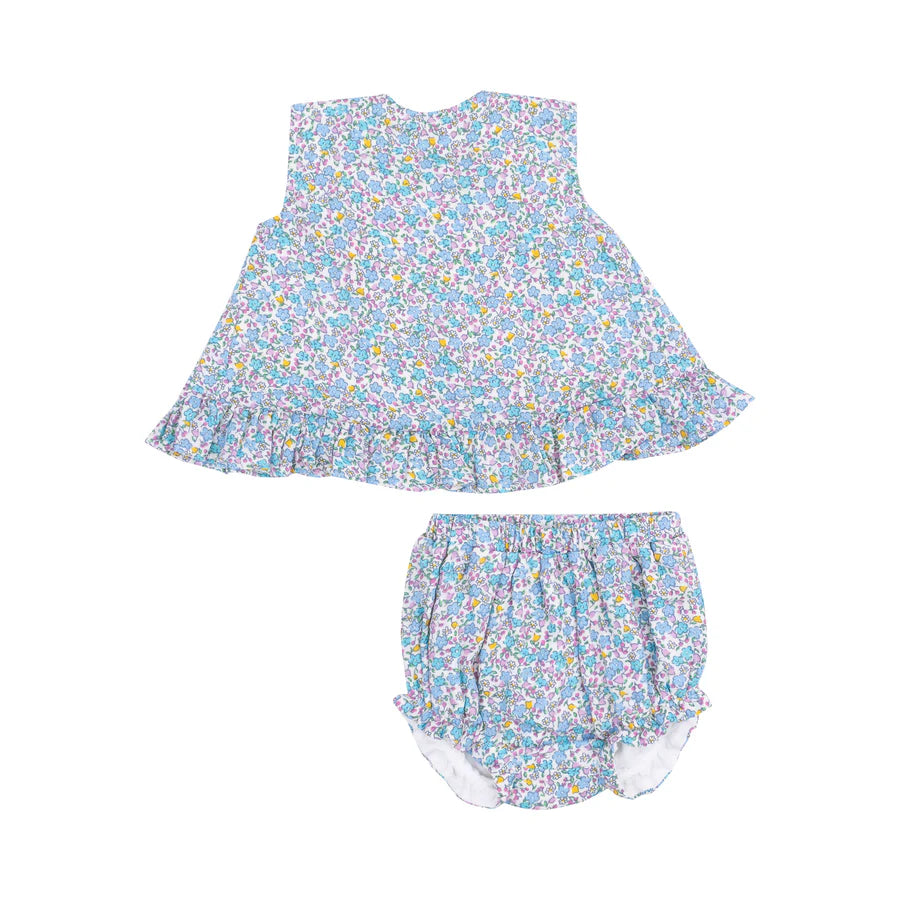 RUFFLE BACK TOP & BLOOMER - FLOWERS AND BERRIES