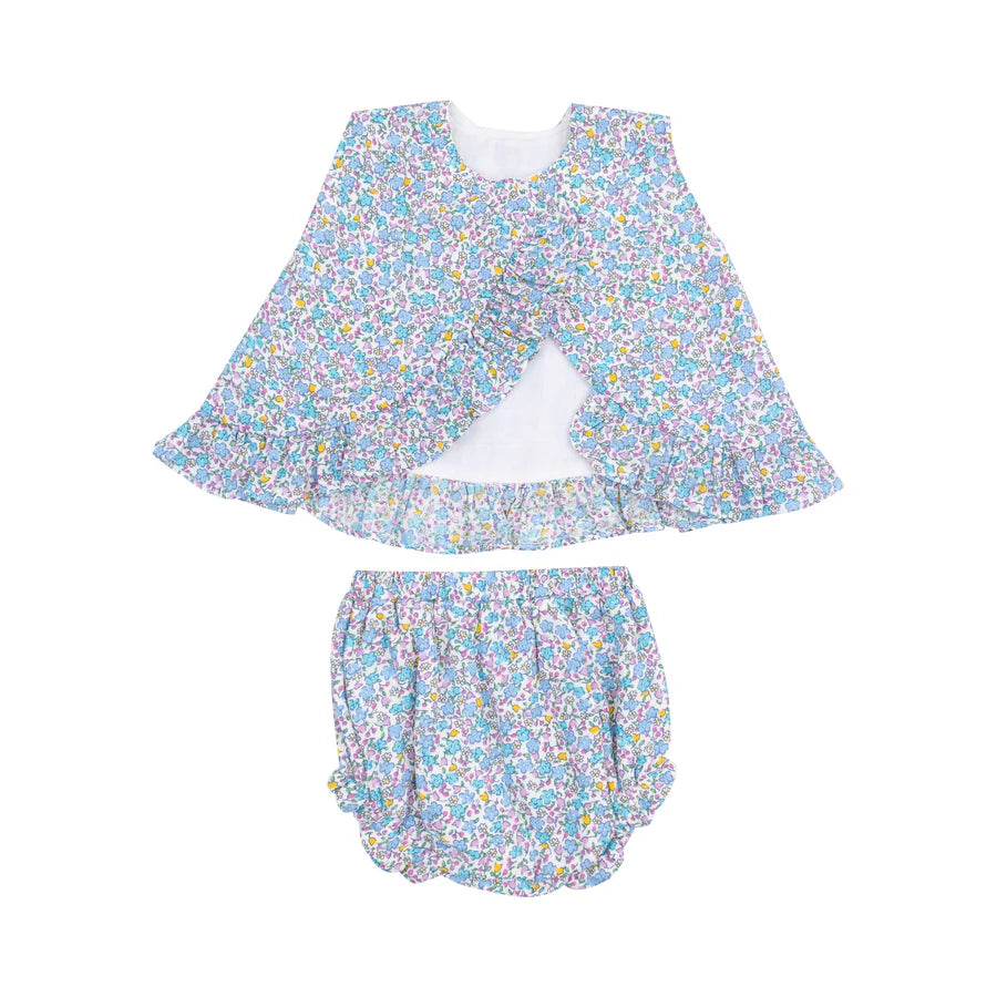 RUFFLE BACK TOP & BLOOMER - FLOWERS AND BERRIES