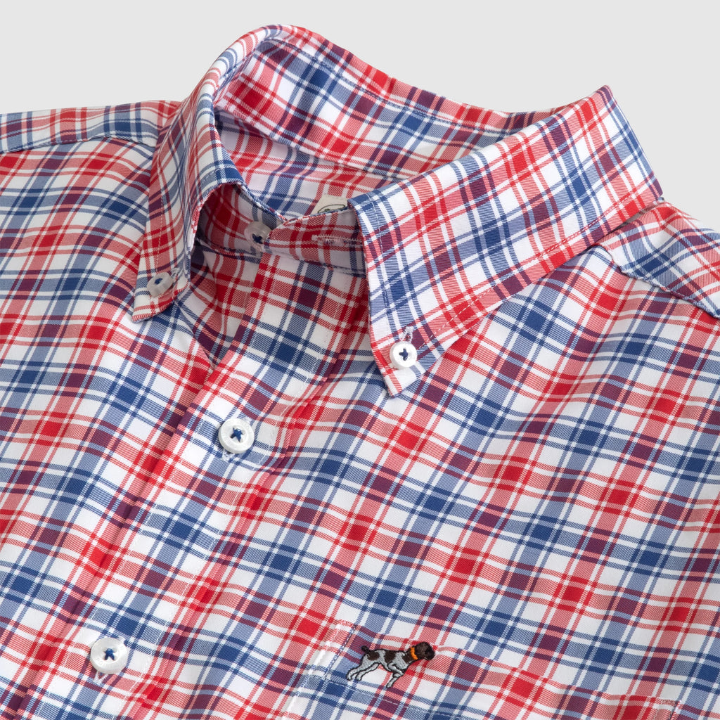 Youth Hadley Performance Button Down, Liberty Check - Lily Pad