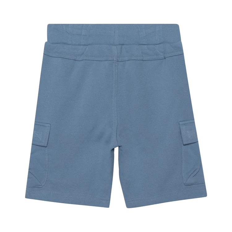 French Terry Bermuda Cargo Shorts Dusty Blue - Lily Pad