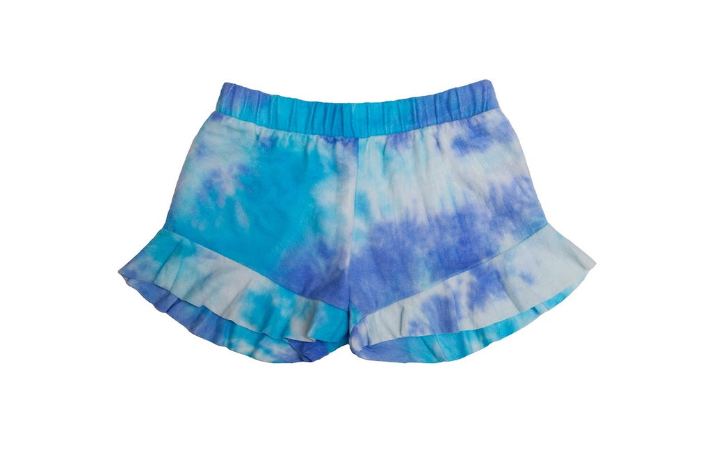 Hacci Ruffle Shorts, Blue - Lily Pad