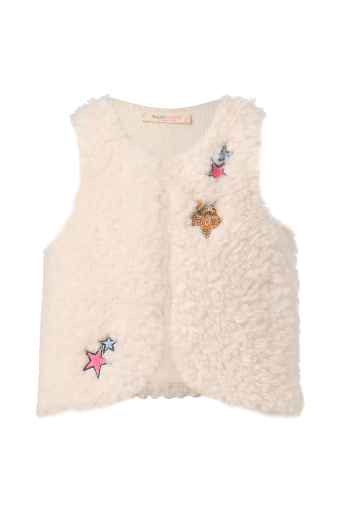 Sherpa Vest with Stars - Lily Pad