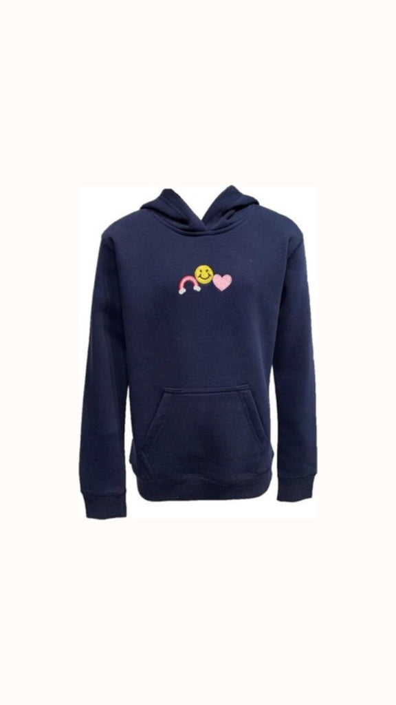 Navy Embroidered Hoodie - Lily Pad