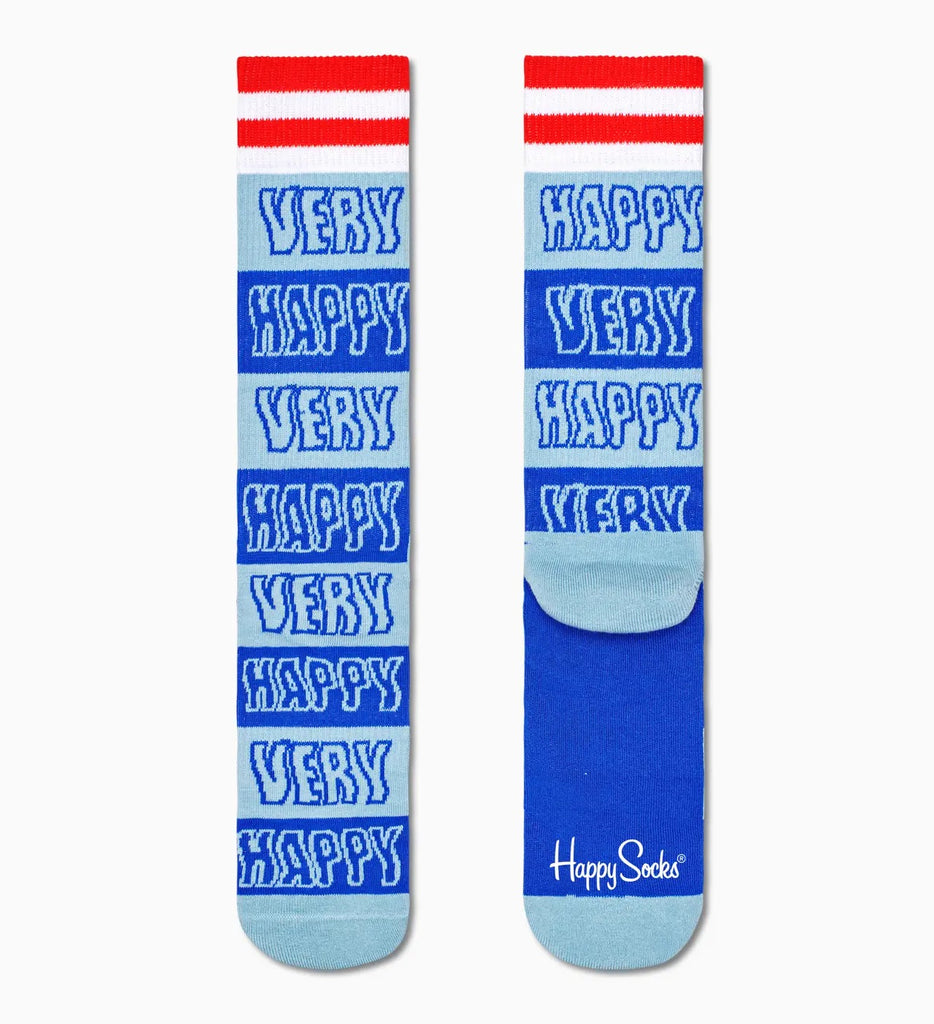 Happy Stripe Crew Sock - Lily Pad
