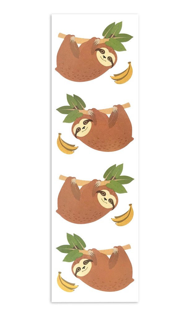 Mrs. Grossmans Cheerful Sloths, Sticker Sheet - Lily Pad