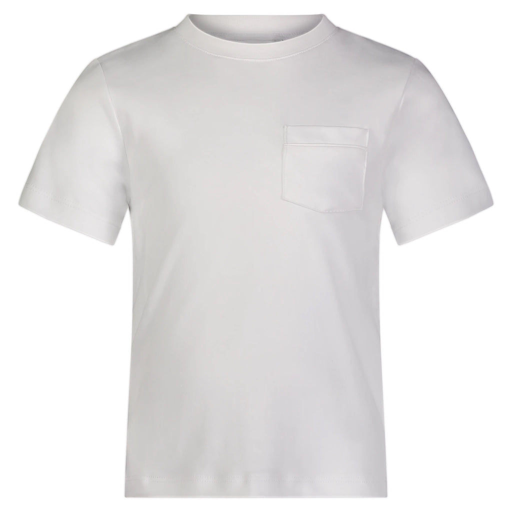 Charles Pima Cotton White Pocket T-Shirt - Lily Pad