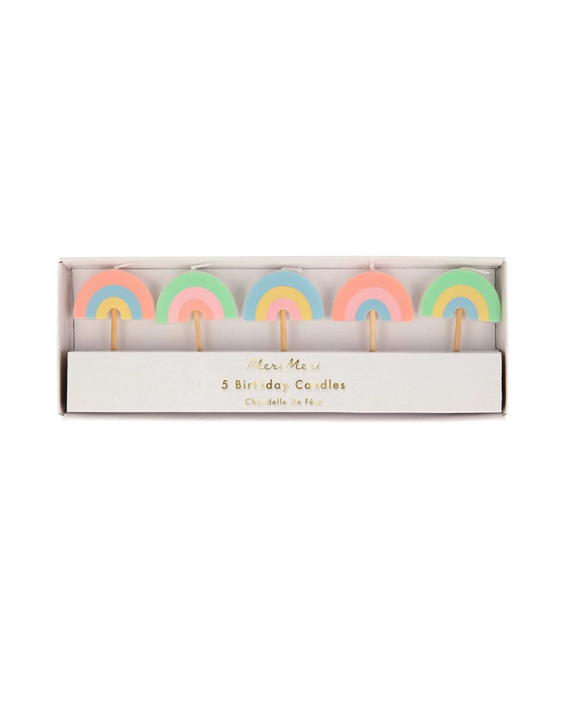 Rainbow Party Candles (x 5) - Lily Pad