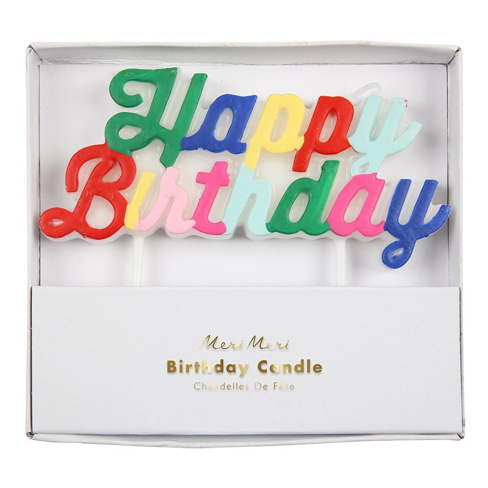 Multicolor Happy Birthday Candle - Lily Pad