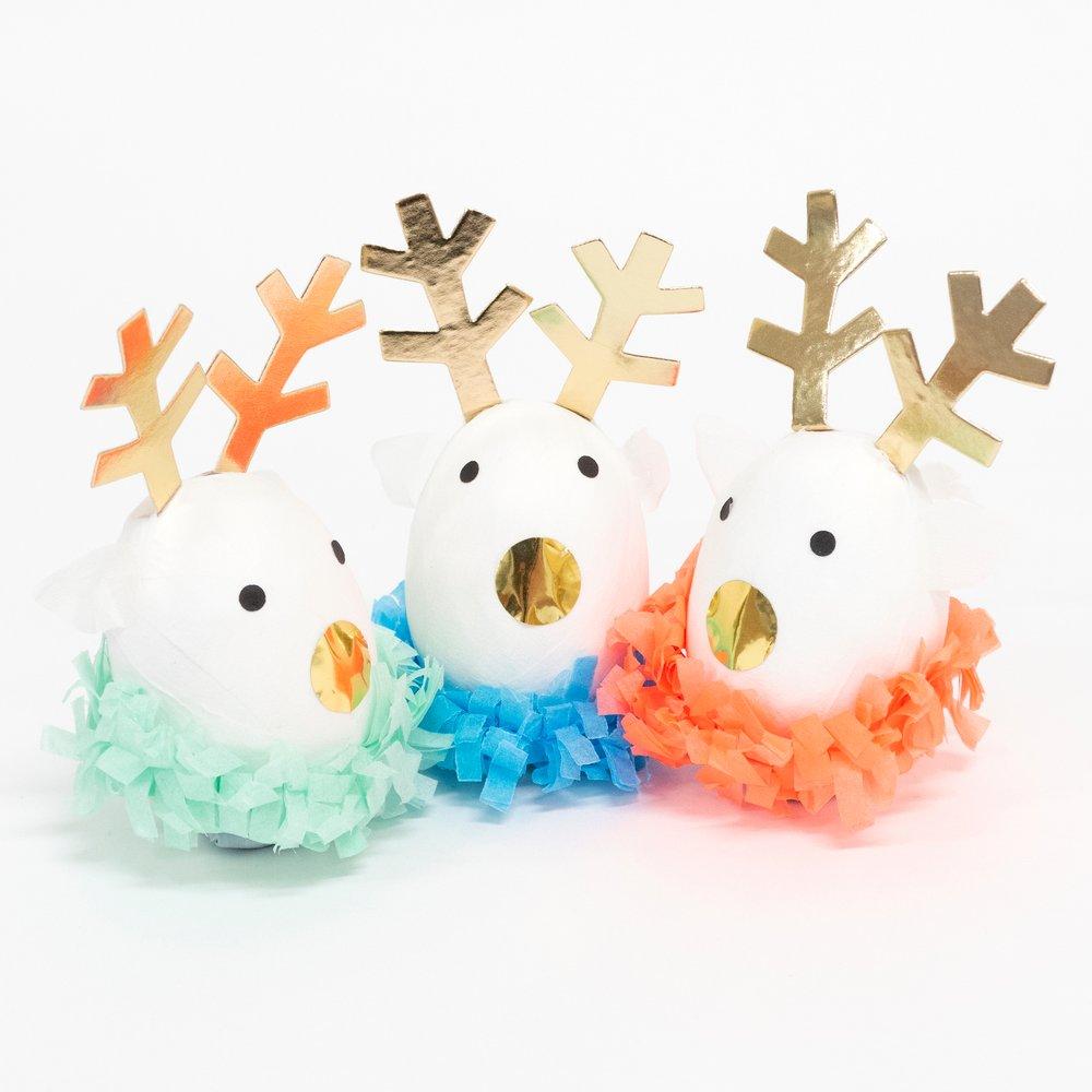 Festive Reindeer Surprise Balls, set of 3 - Lily Pad